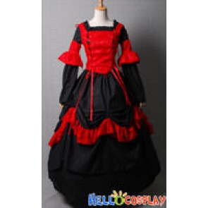 Victorian Corset Lace Lolita Red Dress Ball Gown Prom