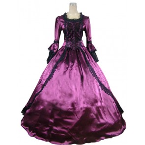 Marie Antoinette Victorian Gothic Ball Gown Purple Wedding Dress