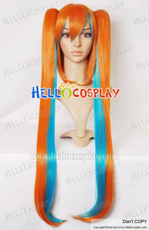 Vocaloid 2 Hatsune MIku Orange Blue Cosplay Wig