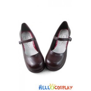 Sweet Lolita Shoes Brown Touhou Project Remilia Scarlet Single Strap