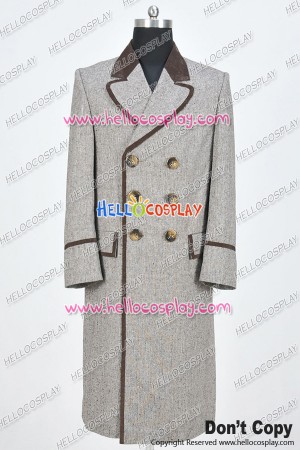 Doctor 4th Fourth Dr Tom Baker Cosplay Costume Wenge Brown Trench Coat