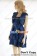 Party Cosplay Blue Cape Lady Sling Dress Uniform Costume