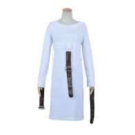Alice Madness Returns Cosplay Alice White Dress Leather Belts Costume