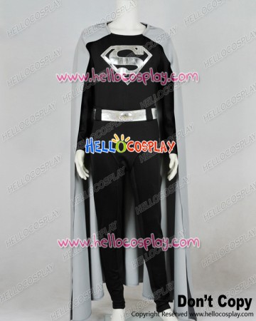 New Man Of Steel Cosplay Gray Black Jumpsuit Costume