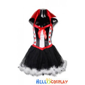 Queen Red Heart Shaped K Cosplay Fur Lace Dress Costume