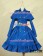 Gothic Lolita Cosplay Victorian Cape Reenactment Steampunk Stage Blue Dress Costume