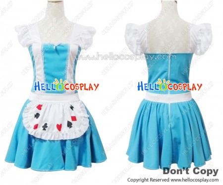 Angel Feather Cosplay Blue Maid Dress Costume