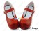 Wine Red Single Ruffle Strap Chunky Princess Lolita Shoes