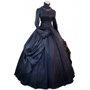 Victorian Gothic Lolita Brocade Black Dress Ball Gown Prom