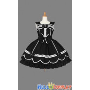 Sweet Lolita Gothic Punk Jumper Skirt Black Dress