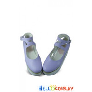 Matt Purple Ankle Strap Platform Punk Lolita Shoes