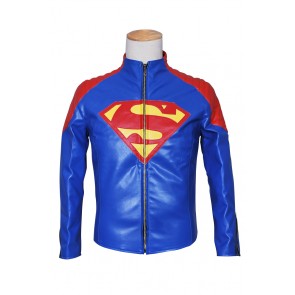 Smallville Clark Kent Cosplay Blue Leather Jacket Coat Costume