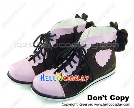 Pink Heart Shaped Lace Brown Sweet Lolita Bow Short Boots