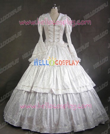 Victorian Lolita Civil War Evening Gothic Lolita Dress White