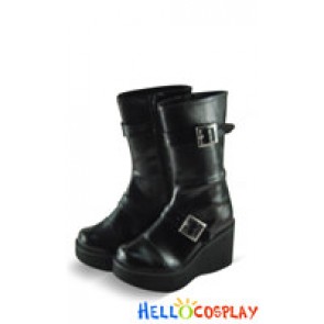 Black NaNa Buckles Platform Punk Lolita Boots