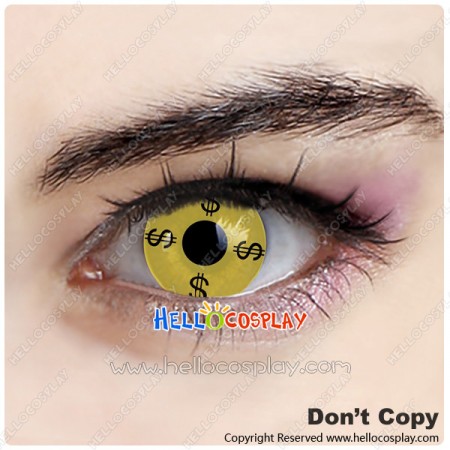 US Dollar $ Cosplay Yellow Contact Lense