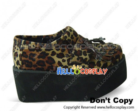 Leopard Grain High Platform Punk Lolita Shoes