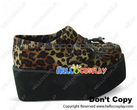 Leopard Grain High Platform Punk Lolita Shoes