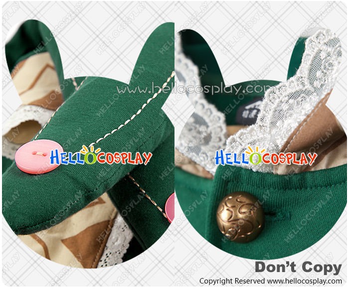 Green Cosplay Dress for Bunny Hat 