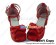 Matt Red Open Toe Satin Ruffle Chunky Princess Lolita Shoes