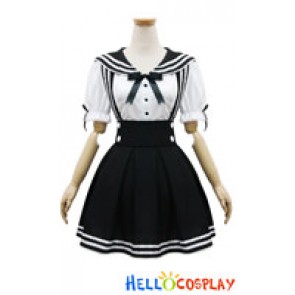 Angel Feather Cosplay Navy Strap Sailor Suit Costume Black