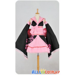 Vocaloid 2 Cosplay Hatsune Miku Pink Sakura Kimono Dress Costume