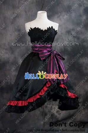 Vocaloid 2 Cosplay DIVA F Megurine Luka Black Dress Costume