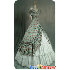 Victorian Lolita Southern Belle Theatre Gothic Lolita Dress Green Floral