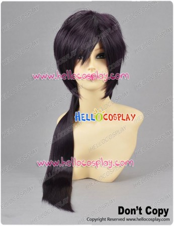 Dark Purple Cosplay Short Wig With Ponytail