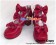 Wine Red Three Bows Ruffle Chunky Princess Lolita Shoes