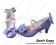 Lolita Shoes Purple Matte Earrings Instep Strap Bows Stiletto Lace