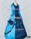 Marie Antoinette Victorian Cyan Bright Blue Satin Wedding Ball Lolita Dress