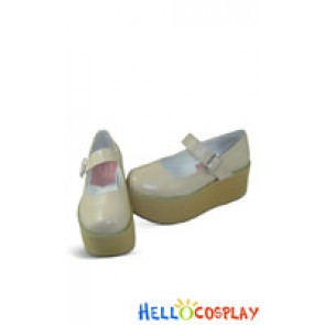 Beige NaNa Strap Platform Punk Lolita Shoes