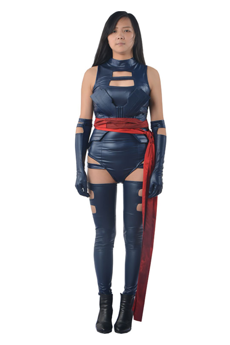 X Men Apocalypse Psylocke Cosplay Costume Jumpsuit Blue Ver Hello 